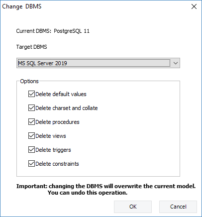 Change DBMS